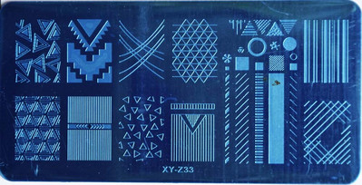 1 KOM XYZ pravokutnik od nehrđajućeg čelika Nail Art Image Stamp Ploče za utiskivanje Šablone za manikuru Hot-prodajni alati za nokte XYZ345