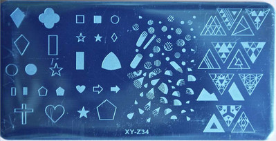 1 KOM XYZ pravokutnik od nehrđajućeg čelika Nail Art Image Stamp Ploče za utiskivanje Šablone za manikuru Hot-prodajni alati za nokte XYZ345