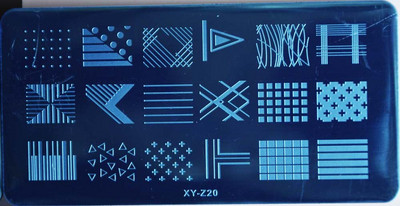 1 KOM XYZ pravokutnik od nehrđajućeg čelika Nail Art Image Stamp Ploče za utiskivanje Šablone za manikuru Hot-prodajni alati za nokte XYZ345