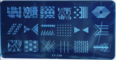 1 KOM XYZ pravokutnik od nehrđajućeg čelika Nail Art Image Stamp Ploče za utiskivanje Šablone za manikuru Hot-prodajni alati za nokte XYZ345