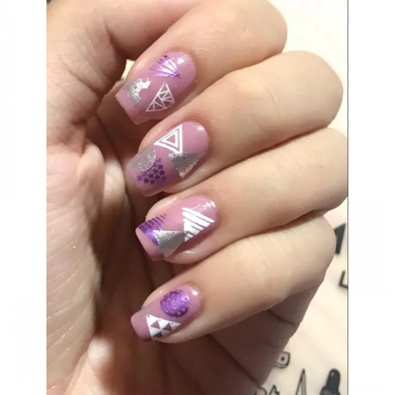 1 KOM XYZ pravokutnik od nehrđajućeg čelika Nail Art Image Stamp Ploče za utiskivanje Šablone za manikuru Hot-prodajni alati za nokte XYZ345
