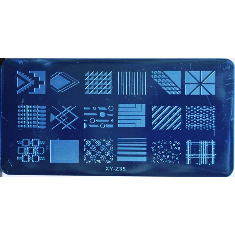 1 KOM XYZ pravokutnik od nehrđajućeg čelika Nail Art Image Stamp Ploče za utiskivanje Šablone za manikuru Hot-prodajni alati za nokte XYZ345