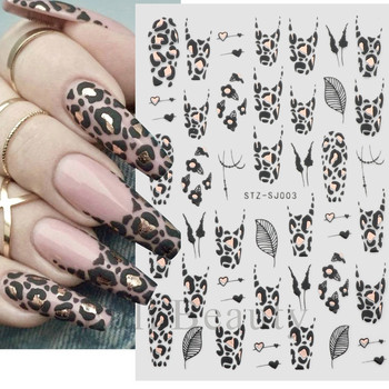 3D Holographic Abstract Strips Αυτοκόλλητα νυχιών Bronzing Geometry Heart Adhesive Nail Art Decals 2022 Συμβουλές για μανικιούρ LYSTZ-SJ