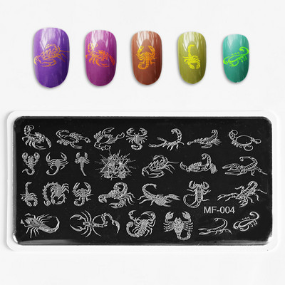 1Pcs 6*12cm Nail Art Ploča za žigosanje Cvijet/Životinja/Pruga Predložak Šablona Backplane DIY Alat za ispis pečata od nehrđajućeg čelika za nokte
