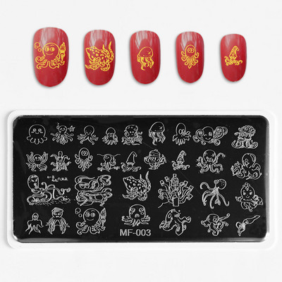 1Pcs 6*12cm Nail Art Ploča za žigosanje Cvijet/Životinja/Pruga Predložak Šablona Backplane DIY Alat za ispis pečata od nehrđajućeg čelika za nokte