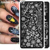 Jõulud küünte stantsimisplaadid Küünetempel Jõuluvana muster Küünekunstiplaadi templimallid Trükišabloon roostevaba teras TL