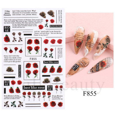 1 TK roosiküüne kleebis Sinine liblikas 3D lilled liugur Pulmad küünekunsti kaunistused fooliumist maniküüri tarvikud LAF858