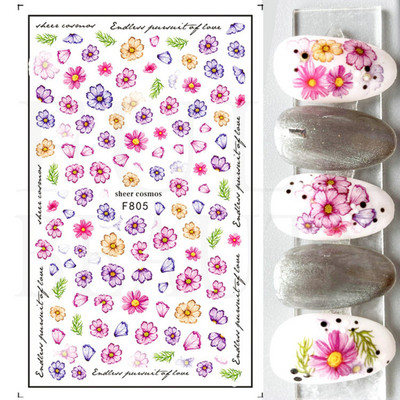 1 TK roosiküüne kleebis Sinine liblikas 3D lilled liugur Pulmad küünekunsti kaunistused fooliumist maniküüri tarvikud LAF858