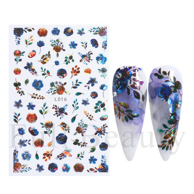1 TK roosiküüne kleebis Sinine liblikas 3D lilled liugur Pulmad küünekunsti kaunistused fooliumist maniküüri tarvikud LAF858