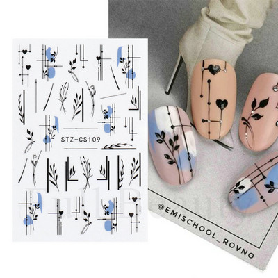 1 TK roosiküüne kleebis Sinine liblikas 3D lilled liugur Pulmad küünekunsti kaunistused fooliumist maniküüri tarvikud LAF858