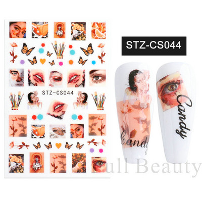 1 TK roosiküüne kleebis Sinine liblikas 3D lilled liugur Pulmad küünekunsti kaunistused fooliumist maniküüri tarvikud LAF858