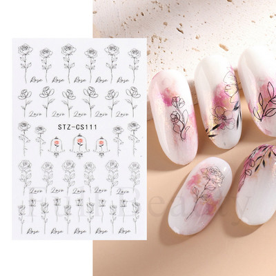 1 TK roosiküüne kleebis Sinine liblikas 3D lilled liugur Pulmad küünekunsti kaunistused fooliumist maniküüri tarvikud LAF858