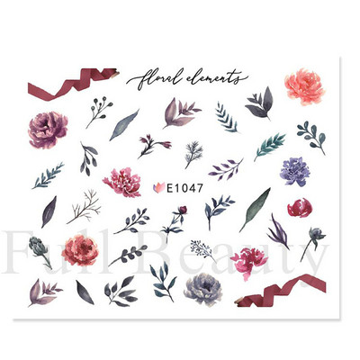 1 TK roosiküüne kleebis Sinine liblikas 3D lilled liugur Pulmad küünekunsti kaunistused fooliumist maniküüri tarvikud LAF858