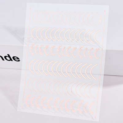 Küünte kleebised küünekunsti jaoks, kuldjoonelised küünekleebised 3D metallik laserjoon Kuld/hõbedane kleeplindiga küünte kleebised