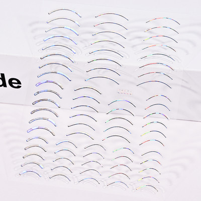 Küünte kleebised küünekunsti jaoks, kuldjoonelised küünekleebised 3D metallik laserjoon Kuld/hõbedane kleeplindiga küünte kleebised