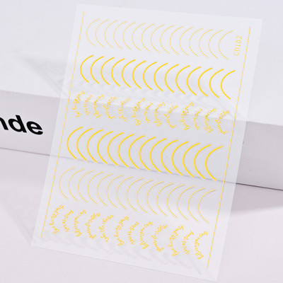 Küünte kleebised küünekunsti jaoks, kuldjoonelised küünekleebised 3D metallik laserjoon Kuld/hõbedane kleeplindiga küünte kleebised