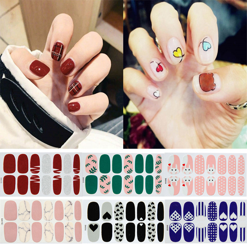 1lap Divat Vegyes minták Körömmatrica Koreai stílusok Ujjhegyek Női Vízálló körömdíszítő pakolások Matricák Manikűr dekorációk