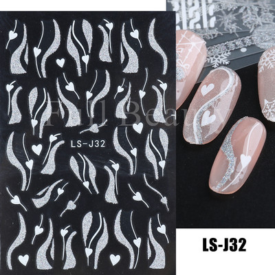 3D-südame küünekleebised Neoonribad teip geomeetriline joon liugurid küünte kaunistamise trend 2022 laine keerised maniküüri kleebis GLYB030