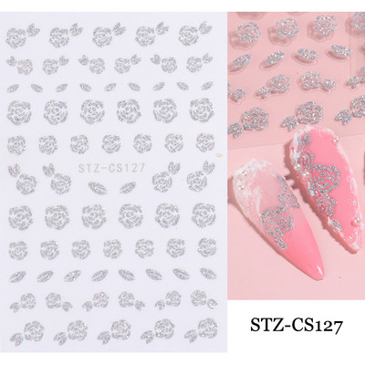 3D-südame küünekleebised Neoonribad teip geomeetriline joon liugurid küünte kaunistamise trend 2022 laine keerised maniküüri kleebis GLYB030