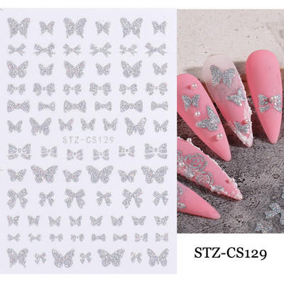 3D-südame küünekleebised Neoonribad teip geomeetriline joon liugurid küünte kaunistamise trend 2022 laine keerised maniküüri kleebis GLYB030