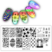 1 db 12*6 cm-es karácsonyi téglalap körömbélyegzősablon körömdíszítő bélyegzőlemez ünnepi mintás tányér