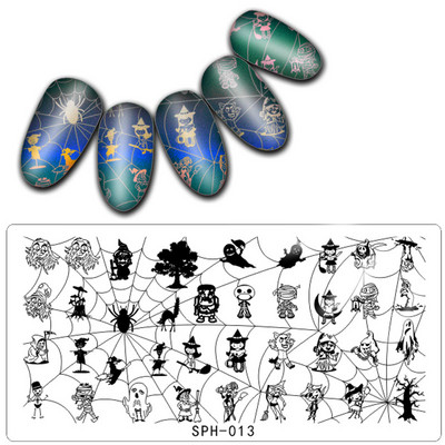 1 db 12*6 cm-es karácsonyi téglalap körömbélyegzősablon körömdíszítő bélyegzőlemez ünnepi mintás tányér