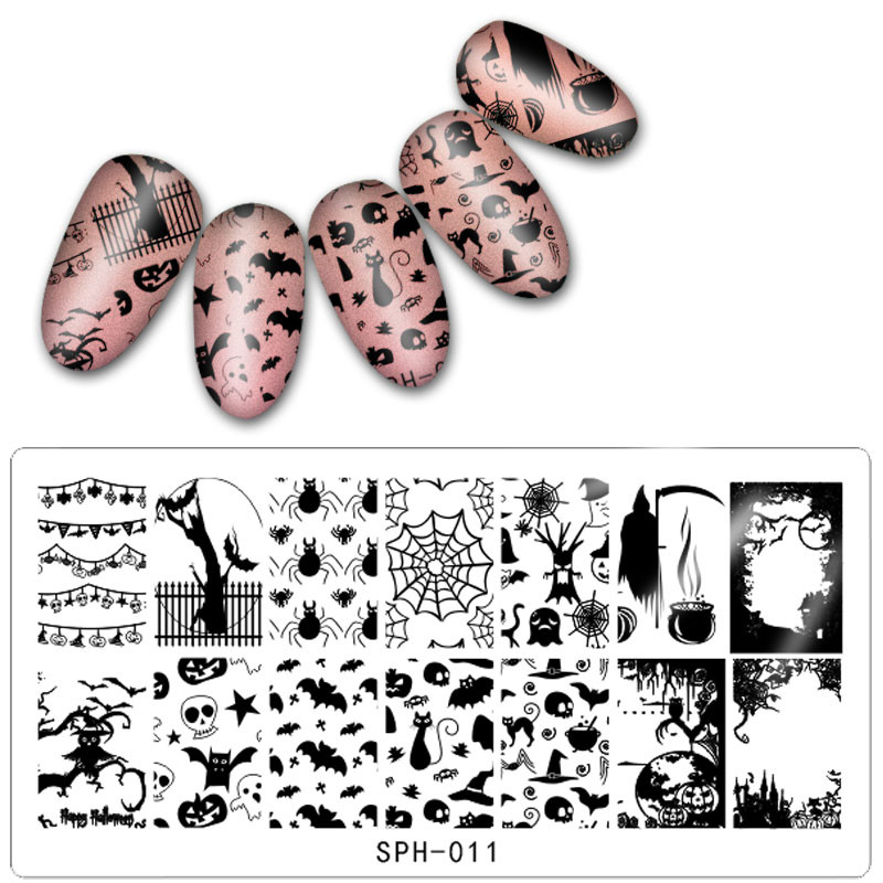 1 db 12*6 cm-es karácsonyi téglalap körömbélyegzősablon körömdíszítő bélyegzőlemez ünnepi mintás tányér