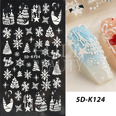 5D Zeko Naljepnice za nokte Vrpce slatke jagode Reljefni klizači za nokte Slatki crtani zečevi Naljepnice Manikura GLJI-5D16