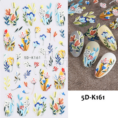5D Zeko Naljepnice za nokte Vrpce slatke jagode Reljefni klizači za nokte Slatki crtani zečevi Naljepnice Manikura GLJI-5D16
