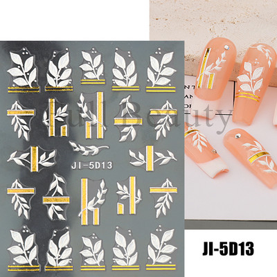 5D Zeko Naljepnice za nokte Vrpce slatke jagode Reljefni klizači za nokte Slatki crtani zečevi Naljepnice Manikura GLJI-5D16