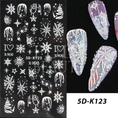 5D Zeko Naljepnice za nokte Vrpce slatke jagode Reljefni klizači za nokte Slatki crtani zečevi Naljepnice Manikura GLJI-5D16