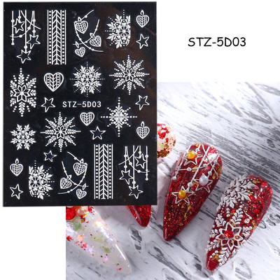 5D Zeko Naljepnice za nokte Vrpce slatke jagode Reljefni klizači za nokte Slatki crtani zečevi Naljepnice Manikura GLJI-5D16