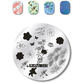 1 TK ümmargune kujuga küünte tembeldusplaadid maniküüri templimall Nail Art DIY pildiplaadi tembeldustööriist zjoys39-66