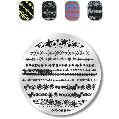 1 TK ümmargune kujuga küünte tembeldusplaadid maniküüri templimall Nail Art DIY pildiplaadi tembeldustööriist zjoys39-66