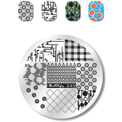 1 TK ümmargune kujuga küünte tembeldusplaadid maniküüri templimall Nail Art DIY pildiplaadi tembeldustööriist zjoys39-66