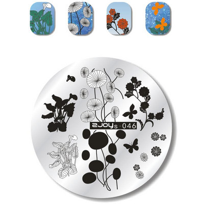 1 TK ümmargune kujuga küünte tembeldusplaadid maniküüri templimall Nail Art DIY pildiplaadi tembeldustööriist zjoys39-66