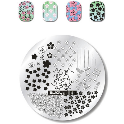 1 TK ümmargune kujuga küünte tembeldusplaadid maniküüri templimall Nail Art DIY pildiplaadi tembeldustööriist zjoys39-66