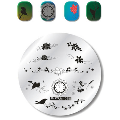 1 TK ümmargune kujuga küünte tembeldusplaadid maniküüri templimall Nail Art DIY pildiplaadi tembeldustööriist zjoys39-66