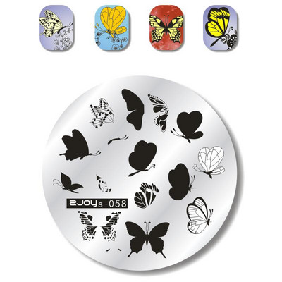 1 TK ümmargune kujuga küünte tembeldusplaadid maniküüri templimall Nail Art DIY pildiplaadi tembeldustööriist zjoys39-66