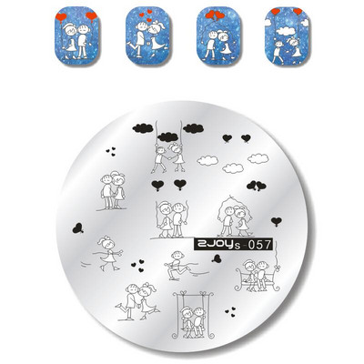 1 TK ümmargune kujuga küünte tembeldusplaadid maniküüri templimall Nail Art DIY pildiplaadi tembeldustööriist zjoys39-66