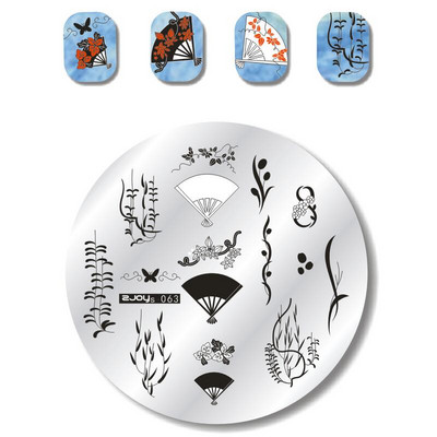 1 TK ümmargune kujuga küünte tembeldusplaadid maniküüri templimall Nail Art DIY pildiplaadi tembeldustööriist zjoys39-66