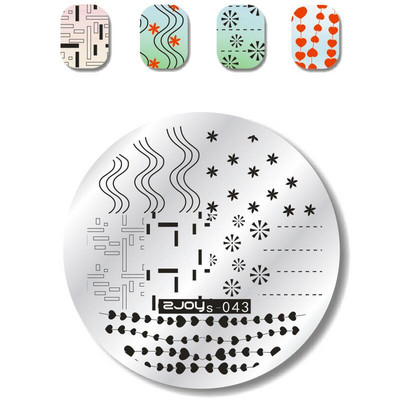 1 TK ümmargune kujuga küünte tembeldusplaadid maniküüri templimall Nail Art DIY pildiplaadi tembeldustööriist zjoys39-66