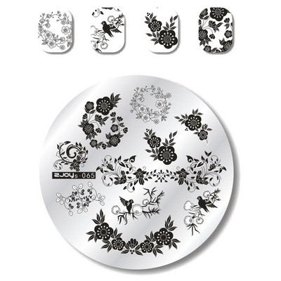 1 TK ümmargune kujuga küünte tembeldusplaadid maniküüri templimall Nail Art DIY pildiplaadi tembeldustööriist zjoys39-66