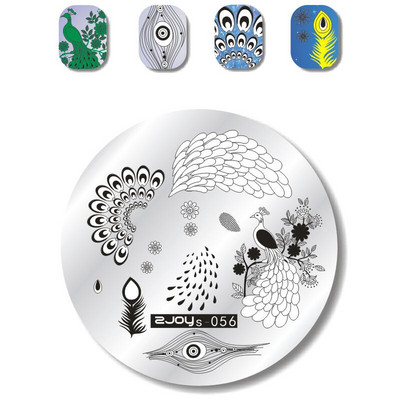 1 TK ümmargune kujuga küünte tembeldusplaadid maniküüri templimall Nail Art DIY pildiplaadi tembeldustööriist zjoys39-66