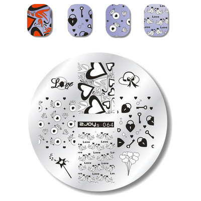 1 TK ümmargune kujuga küünte tembeldusplaadid maniküüri templimall Nail Art DIY pildiplaadi tembeldustööriist zjoys39-66