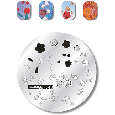 1 TK ümmargune kujuga küünte tembeldusplaadid maniküüri templimall Nail Art DIY pildiplaadi tembeldustööriist zjoys39-66
