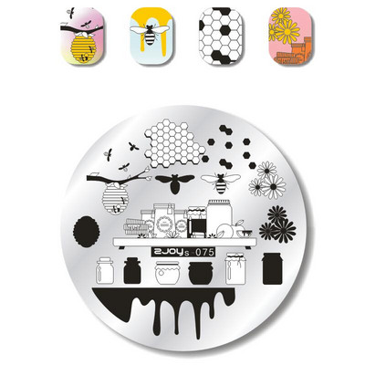 Okrugle šumske pločice za utiskivanje noktiju Cvijet Životinja Leptir Simbol Građevinski dizajn Nail Art Pečat Predložak za utiskivanje Ploča sa slikom