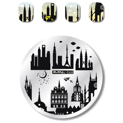 Okrugle šumske pločice za utiskivanje noktiju Cvijet Životinja Leptir Simbol Građevinski dizajn Nail Art Pečat Predložak za utiskivanje Ploča sa slikom