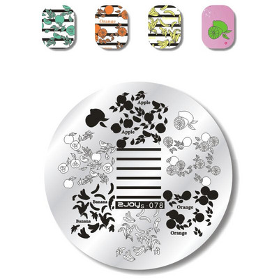 Okrugle šumske pločice za utiskivanje noktiju Cvijet Životinja Leptir Simbol Građevinski dizajn Nail Art Pečat Predložak za utiskivanje Ploča sa slikom
