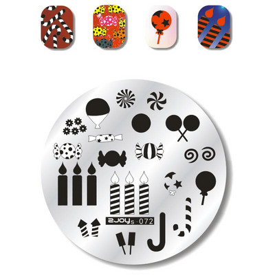 Okrugle šumske pločice za utiskivanje noktiju Cvijet Životinja Leptir Simbol Građevinski dizajn Nail Art Pečat Predložak za utiskivanje Ploča sa slikom